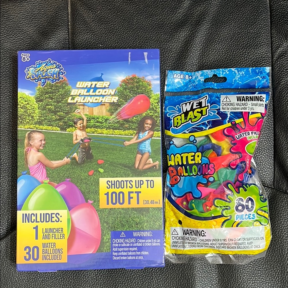 NWT Aqua Splash Water Balloon Launcher + Extra Balloons Bundle